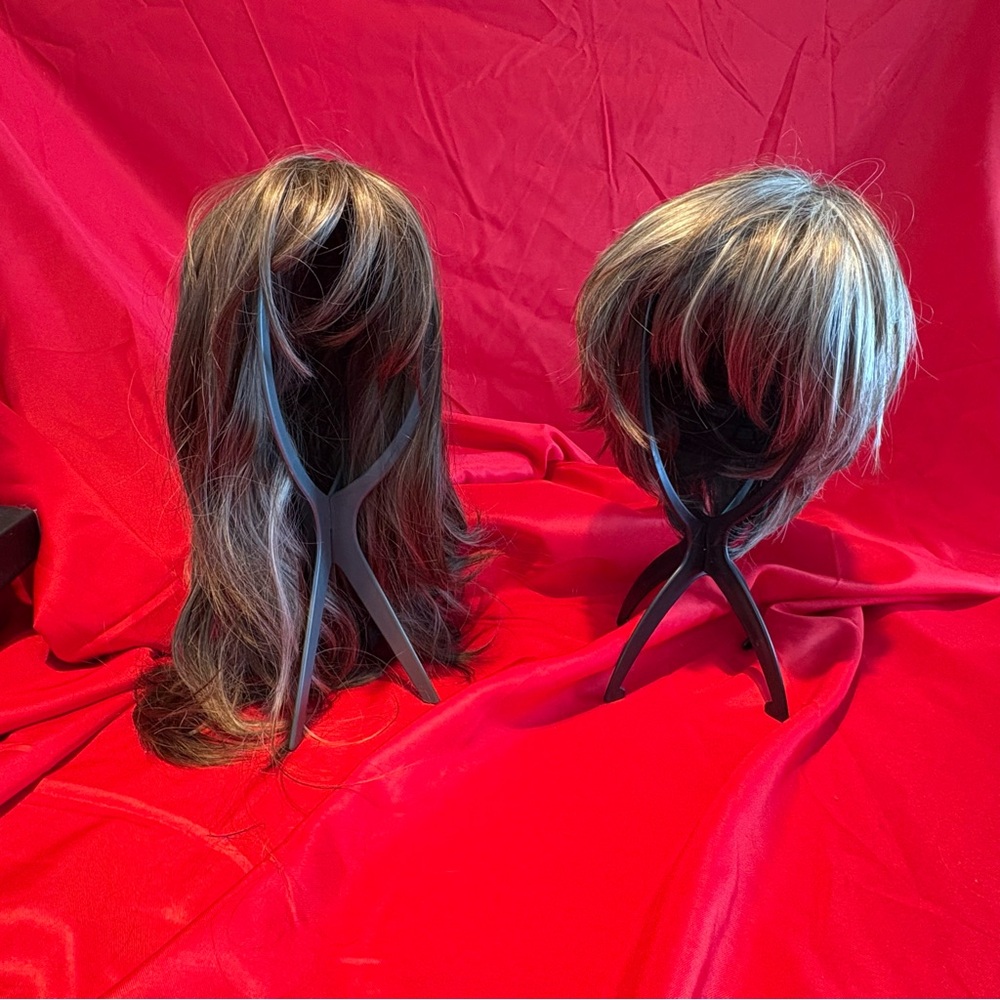 Halloween/ costume ideas. Stylish Brown and Gray Women's Wig Set